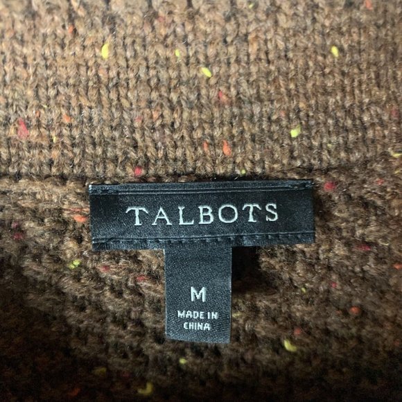 Talbots Sweater Women's Medium Brown Turtleneck Long Sleeve Side Button 7655 - Picture 3 of 8